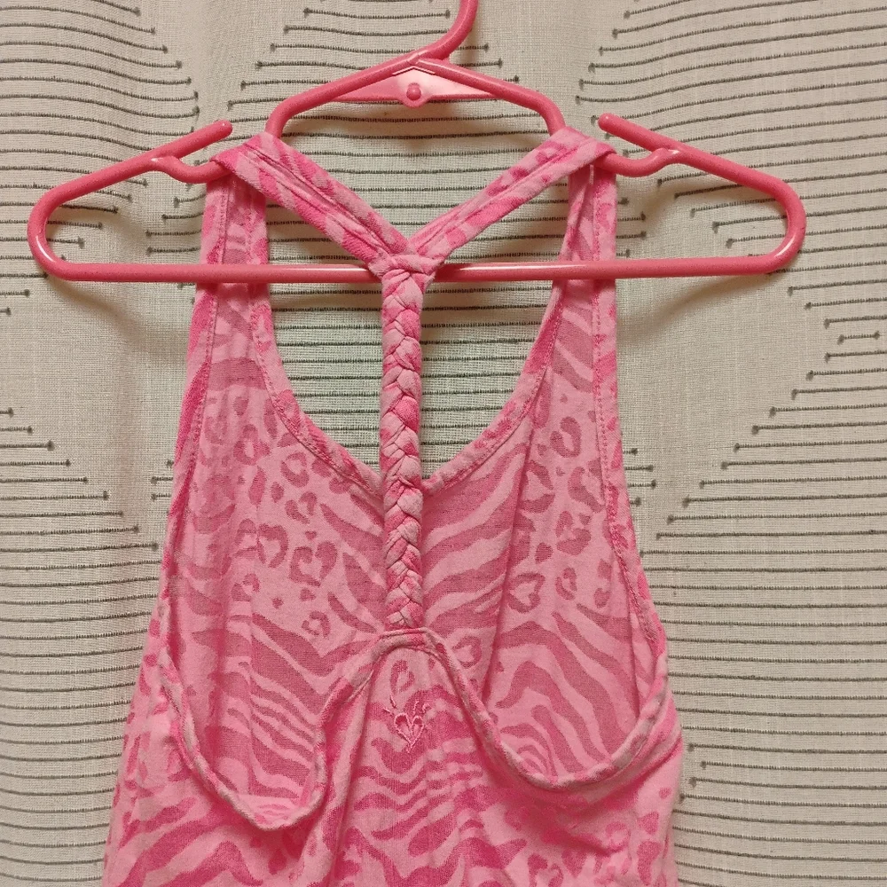 Justice Girls Pink Animal Print Swim Cover Up Halter Dress Size 6 7